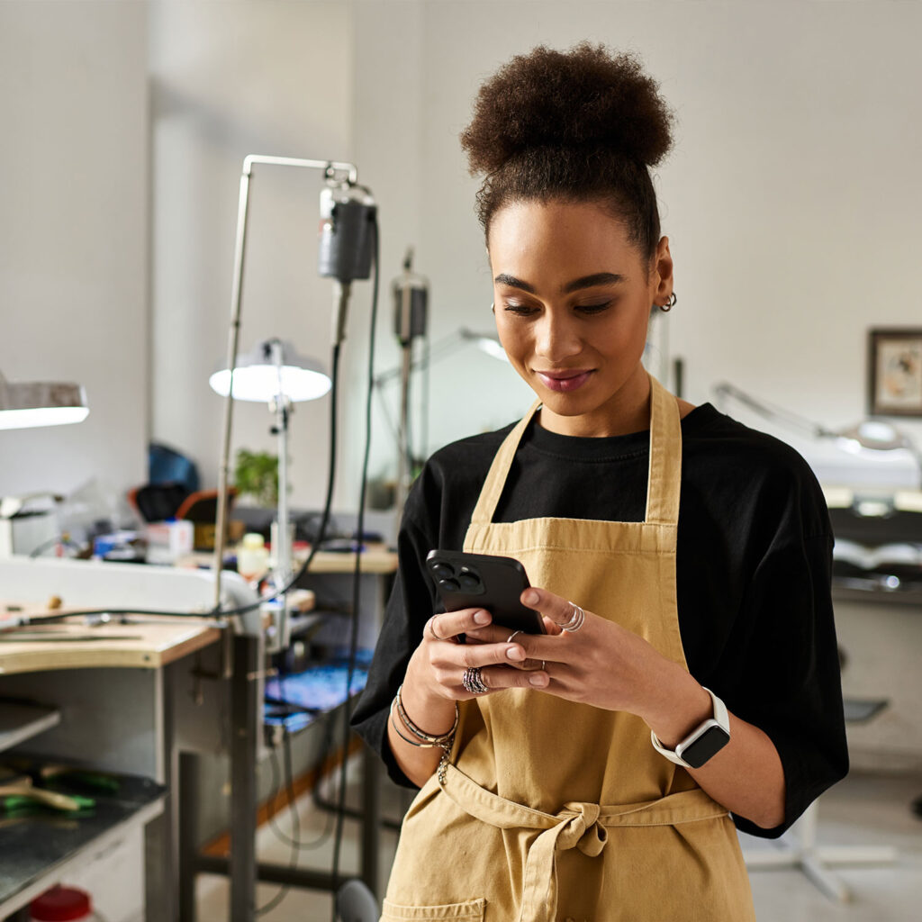 Business Owner Reading the Newsletter Image