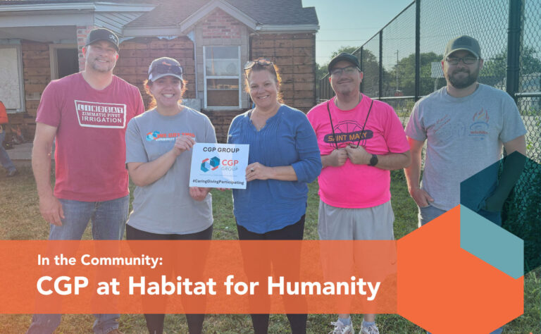 Image of the CGP Group team volunteering at Habitat for Humanity's Wichita project site.